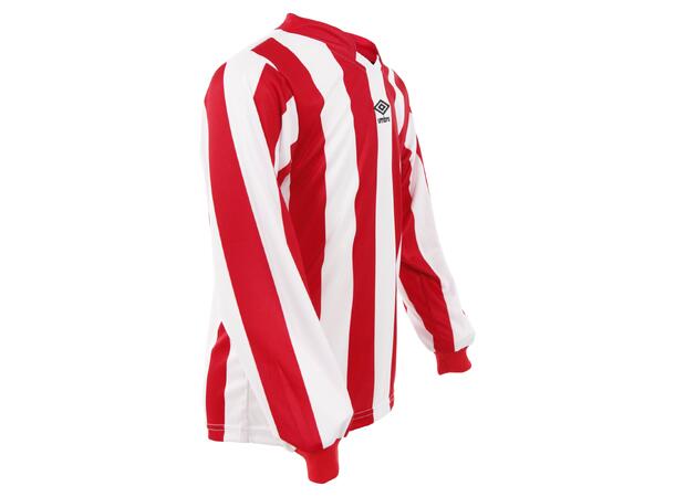 UMBRO Certi Strip Jsy LS Hvit/Rød M Stripet teknisk spillertrøye 